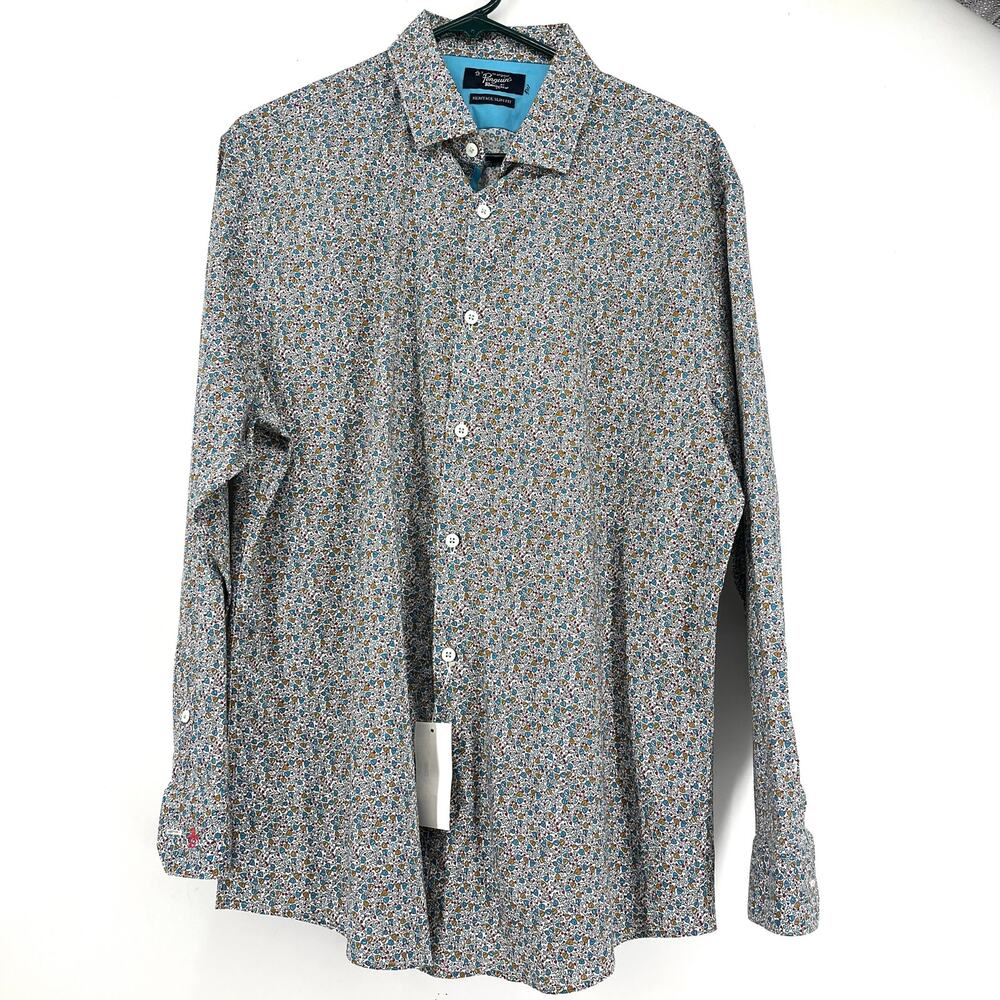 Penguin‎ NWT floral button front shirt long sleeves heritage slim (32/33 - 16.5)